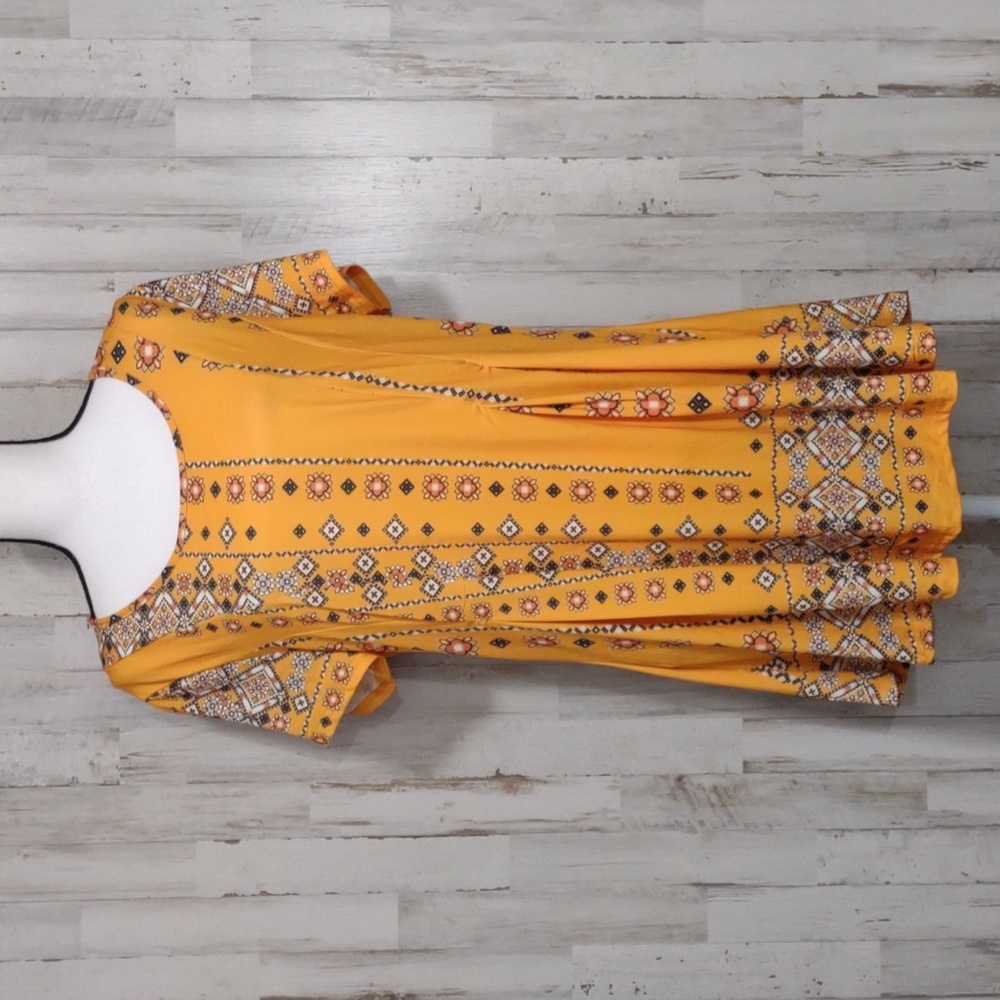 Lily by Firmiana Gold Aztec Mini Dress